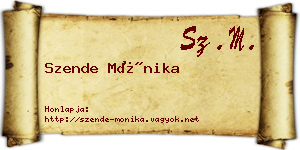 Szende Mónika névjegykártya